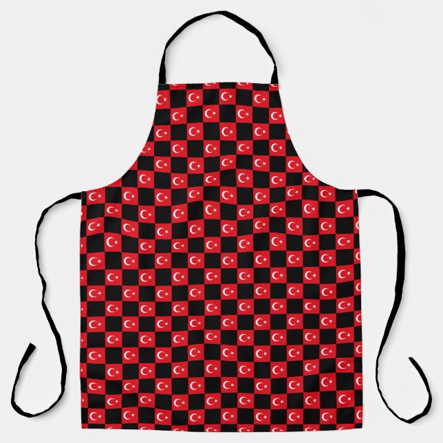 Tablier motif du drapeau À damiers Turquie (Recto)