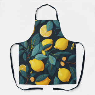 Tablier Motif du jardin de citron. Agrumes tropicaux jaune