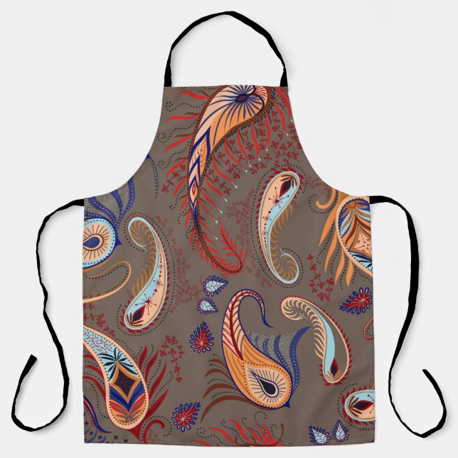Tablier Motif élégant. illustration de paisley.  (Recto)