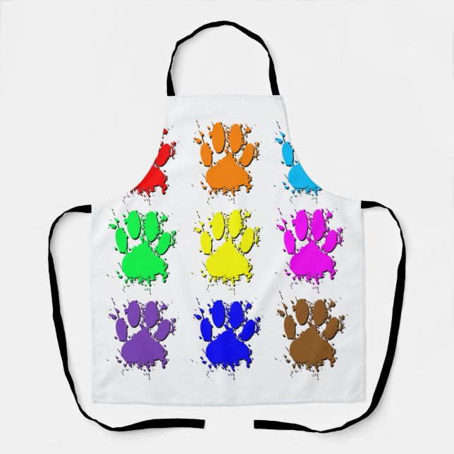 Tablier Motif Empreinte de Patte de Chien Tache d'Encre (Recto)