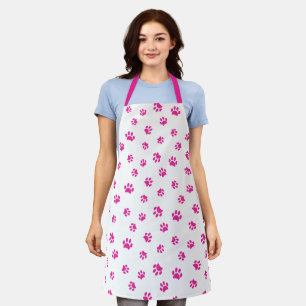 Tablier Motif Empreintes de Patte Roses Mignonnes