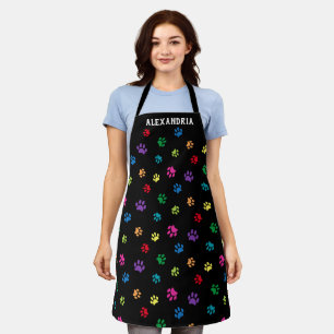 Tablier Motif Empreintes de Pattes Colorées Mignonnes Pers