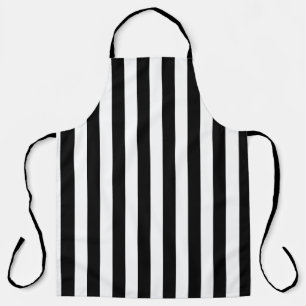 Tablier Motif en bande noire et blanche