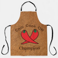 Tablier motif en cuir Chili Cook Off Champion