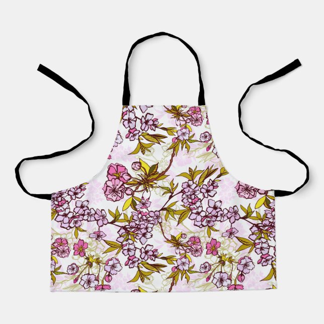 Tablier Motif en fleurs de cerisiers  (Recto)