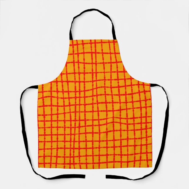 Tablier Motif en gras orange et rouge (Recto)