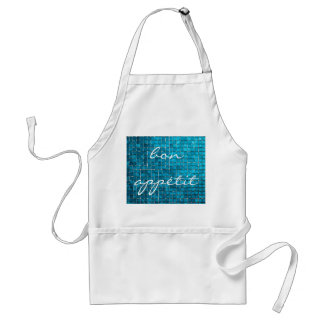 Tablier Motif en mosaïque bleue bon appétit