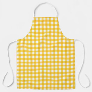 Tablier Motif En vichy jaune et blanc
