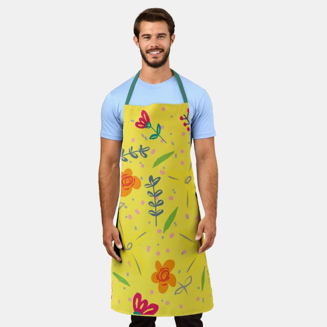 Tablier Motif et Feuille sans fil Floral (Porté)