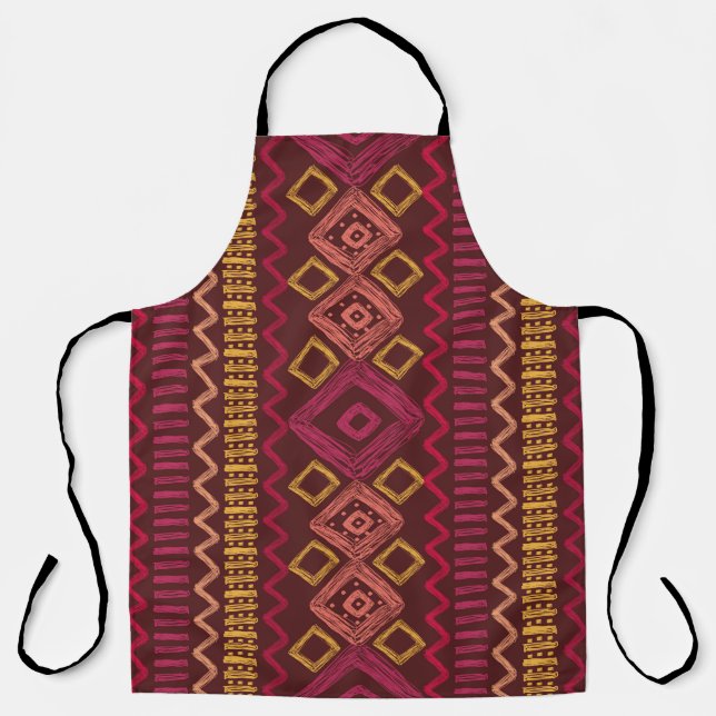 Tablier motif ethnique Abstrait et sans couture. (Recto)