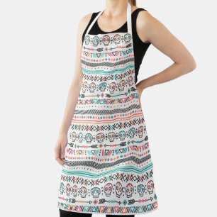 Tablier Motif ethnique tribal avec des crânes