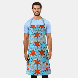 Tablier Motif étoile bleu et rouge