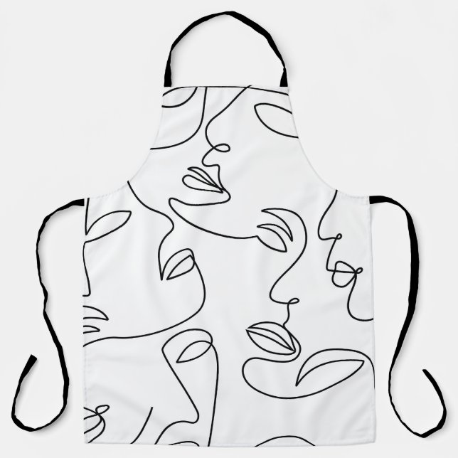 Tablier Motif face Abstrait d'une ligne (Recto)