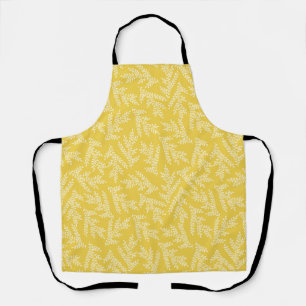 Tablier Motif Feuille moderne de moutarde jaune