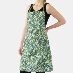 Tablier Motif Feuille vert tropical