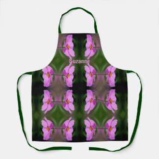 Tablier Motif Fleur Cosmos rose unique Personnalisé