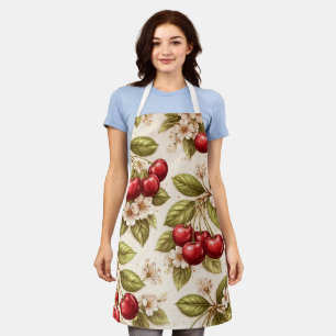 Tablier Motif Fleur de Cerisier Vintage Fruit Cottagecor