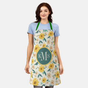 Tablier Motif Fleur de marguerite jaune