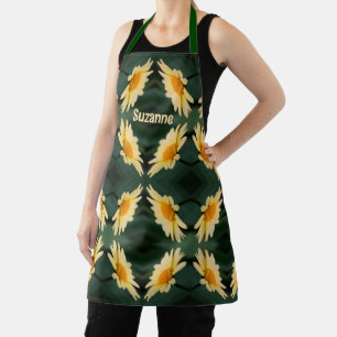 Tablier Motif Fleur Jaune Faisée Personnalisé