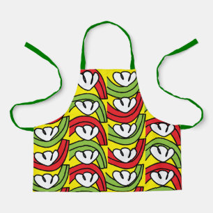 Tablier Motif Fleur Légume Vert Rouge Enfants