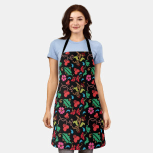 Tablier Motif floral avec fond de couleur uni-45673