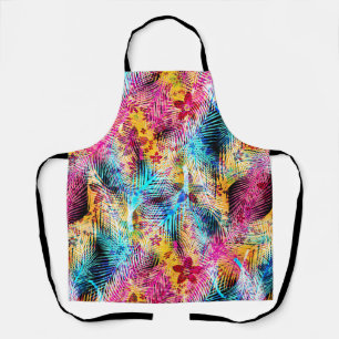 Tablier Motif Floral Bleu - Fleur Edelweiss Géométrique A
