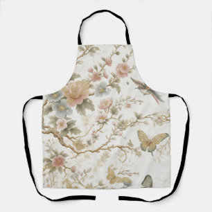 Tablier Motif floral chinois vintage avec colibri