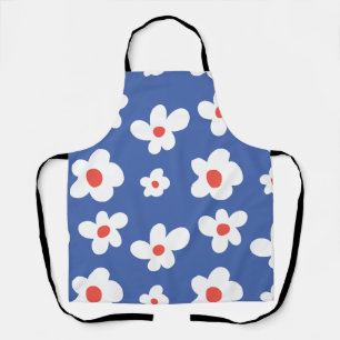 Tablier Motif floral de marguerite bleue, Art floral ludiq