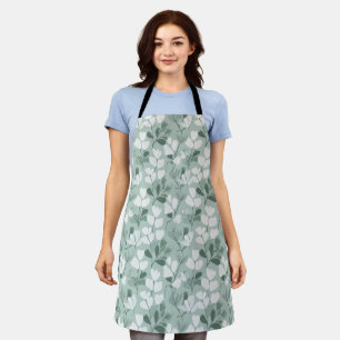 Tablier Motif floral de sauge à feuille verte claire scand