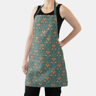 Tablier Motif floral de tulipe orange style Art nouveau