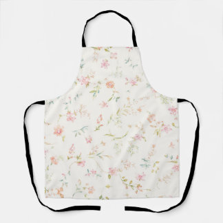 Tablier Motif floral délicat à l'aquarelle | Fleur rose