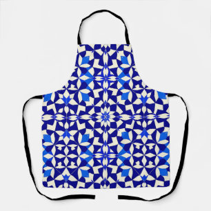 Tablier Motif floral géométrique bleu marine