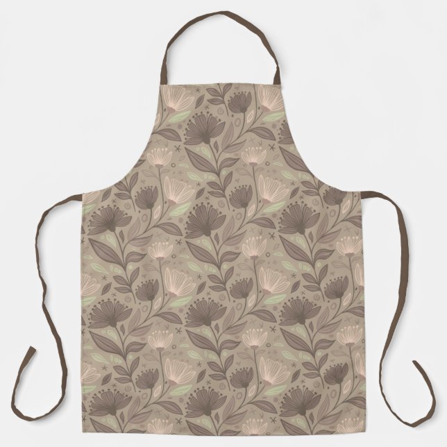 Tablier Motif floral géométrique scandinave (Recto)