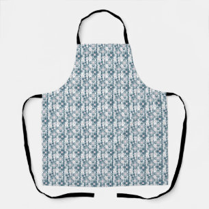 Tablier Motif floral gris et blanc gris