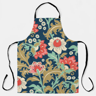 Tablier Motif floral incolore dans le style folk avec