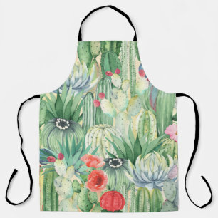 Tablier Motif floral incomparable avec cactus, succulents