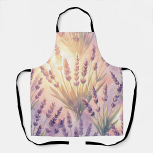 Tablier Motif floral lavande violet aquarelle rêveur