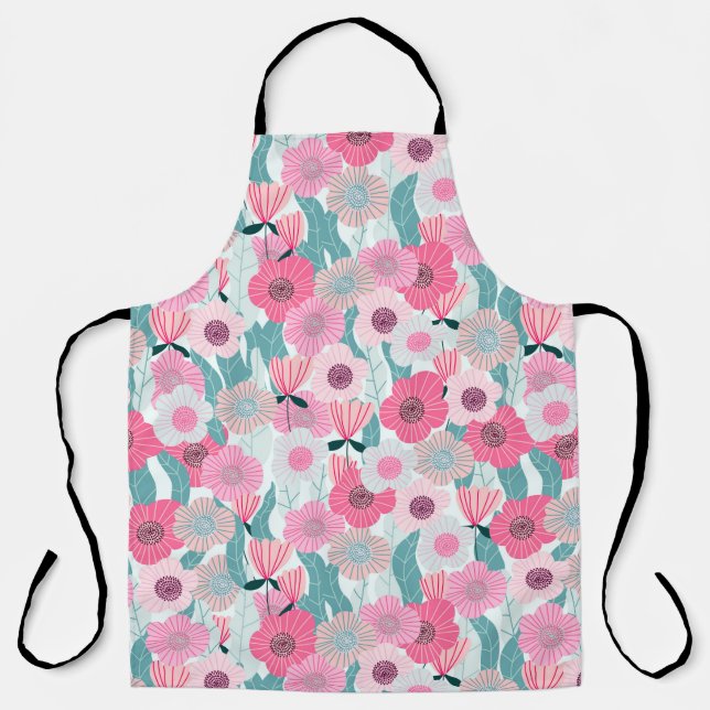 Tablier motif floral pastel Abstrait. Beau flo rose (Recto)