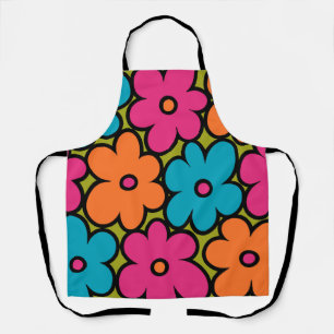 Tablier Motif floral rétro coloré