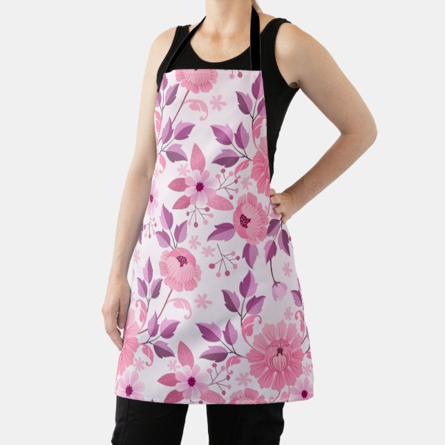 Tablier Motif floral rose avec fleurs élégantes (Insitu)