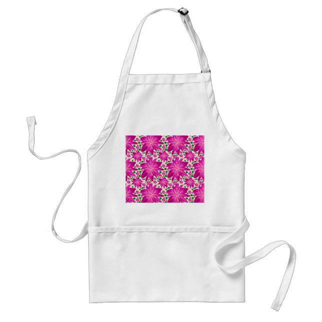 Tablier Motif floral rose vif sans couture (Devant)