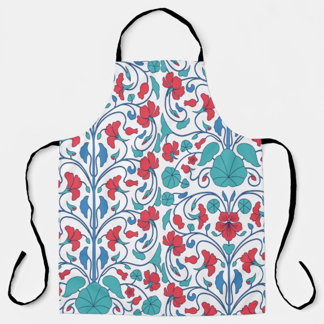 Tablier Motif floral sans soudure avec fleurs de capucine. (Recto)