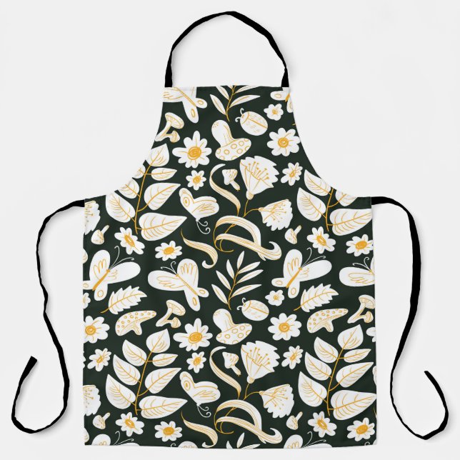 Tablier Motif floral sans soudure avec papillons et insect (Recto)