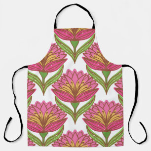 Tablier Motif floral sans soudure. Fleurs rouge vif sur le