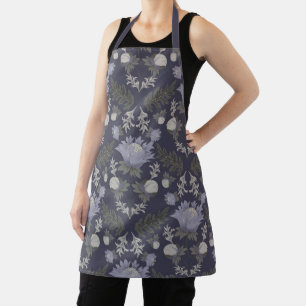 Tablier Motif floral symétrique violet foncé