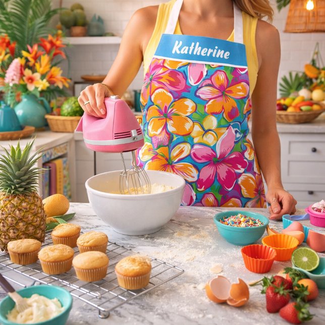 Tablier Motif floral tropical coloré (Créateur téléchargé)