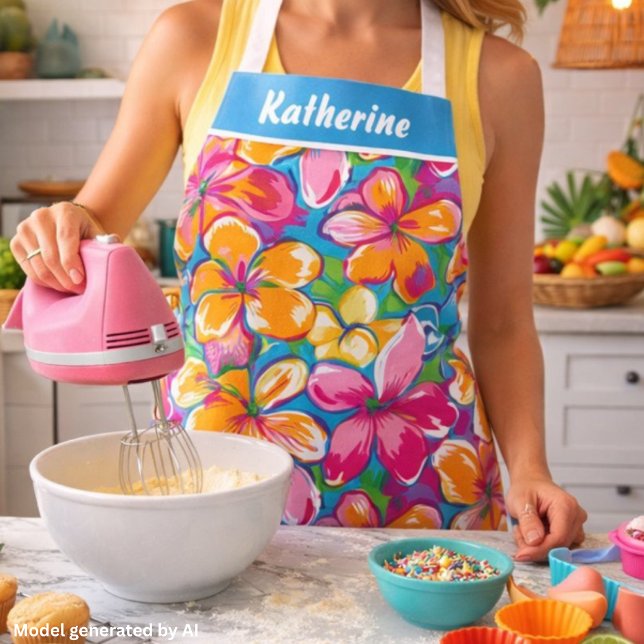 Tablier Motif floral tropical coloré (Créateur téléchargé)