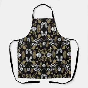 Tablier Motif floral tropical doré