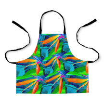 Motif floral vert et orange