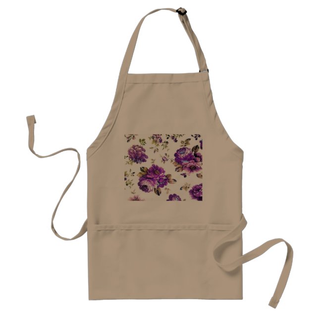 Tablier Motif floral violet (Devant)
